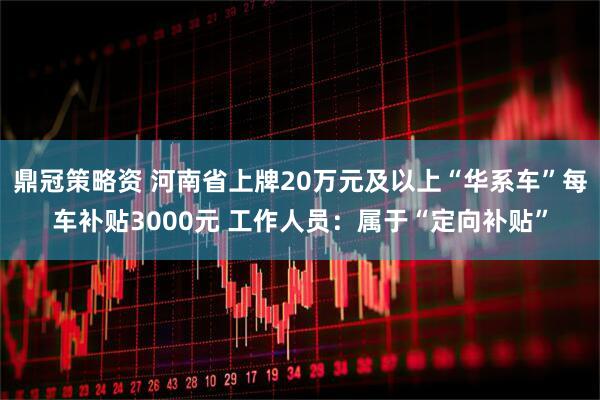 鼎冠策略资 河南省上牌20万元及以上“华系车”每车补贴3000元 工作人员：属于“定向补贴”